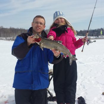 Ice fishing for Lake Trout